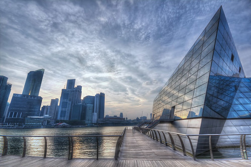 An unusual building in Marina Bay Sands, Singapore