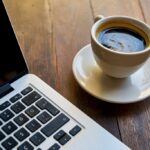 Coffee Computer Laptop workspace - Must Link to https://coffee-channel.com
