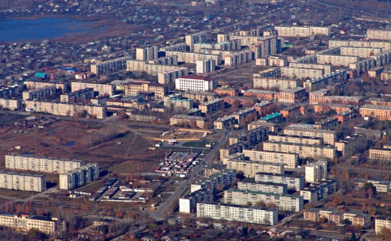 Город Чебаркуль с высоты птичьего полета