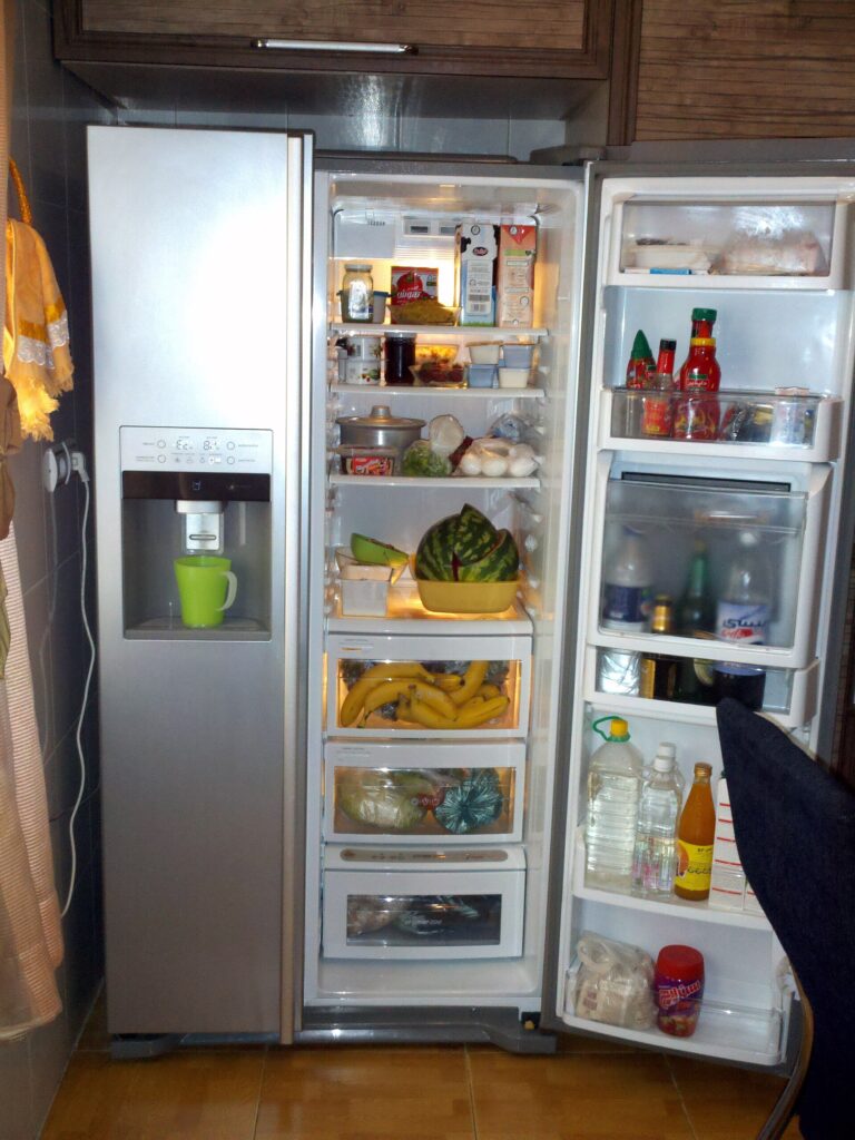 A colourful image of a 617.LT Side-by-Side Refrigerator